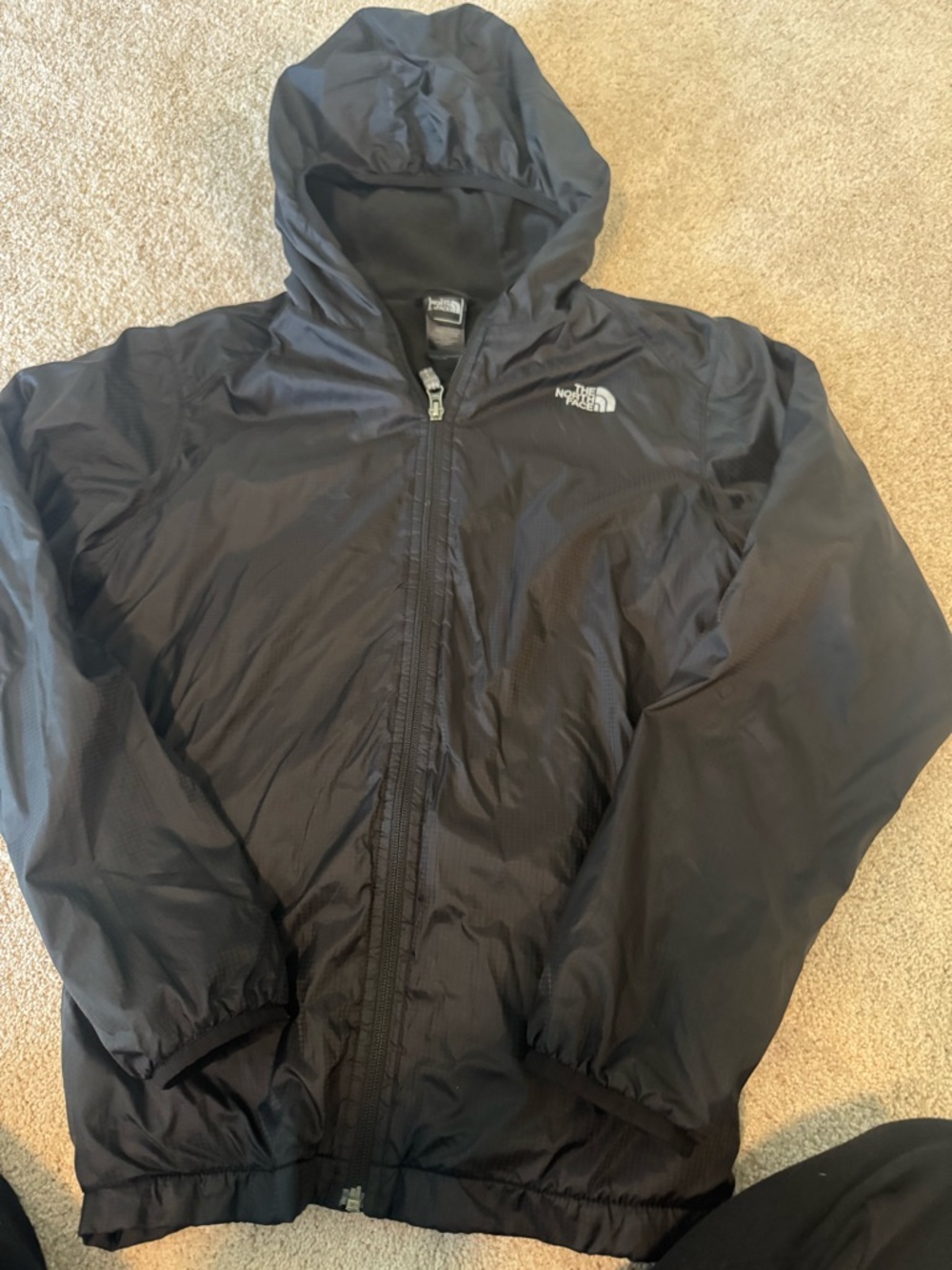The North Face Black Hooded Jacket with Front Zip